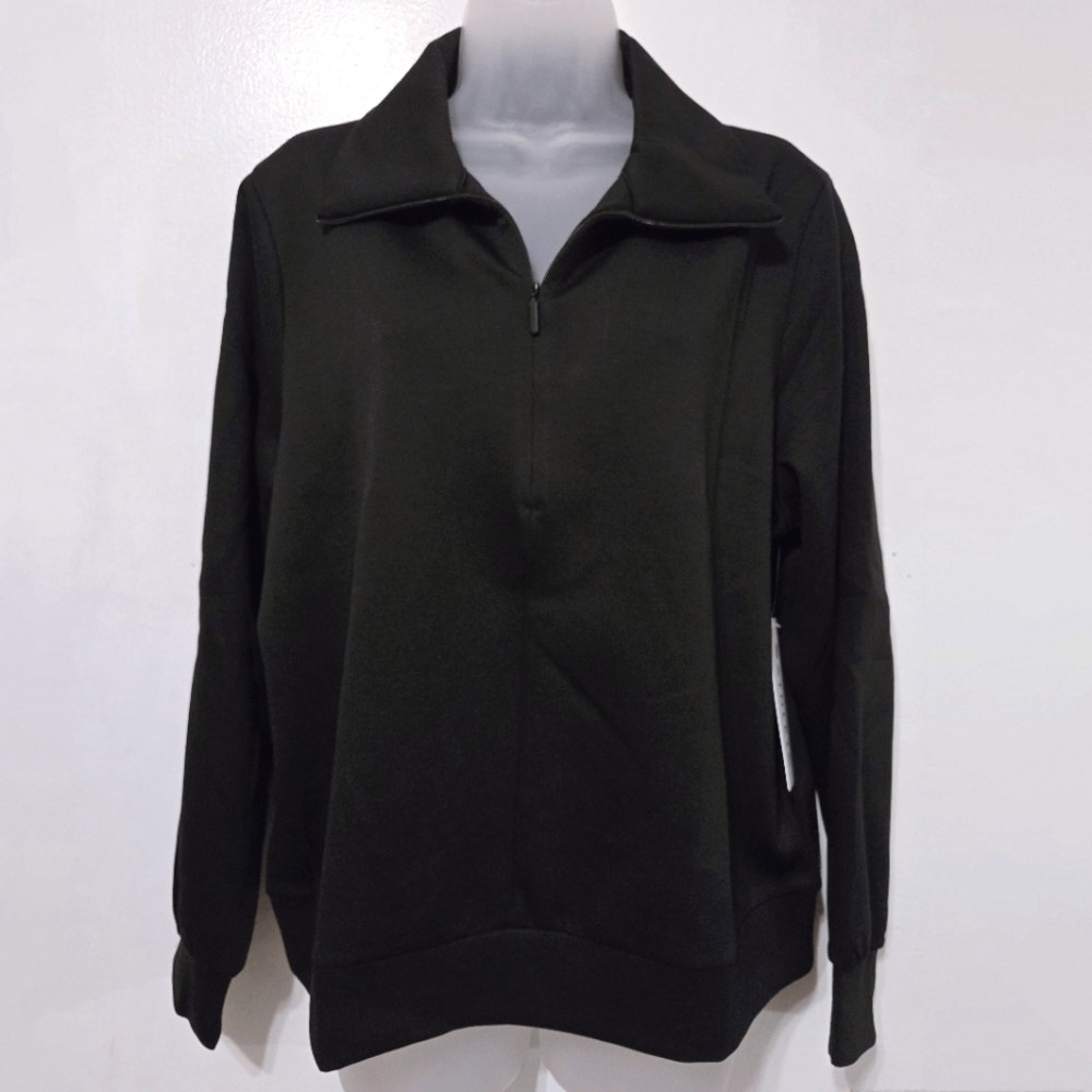 NWT ATHLETA Allure 1/4 Zip Sweatshirt, Large, Black